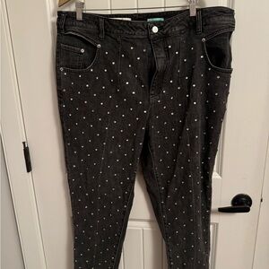 Anthropologist jean with Rhine stone size 18W.Made in China